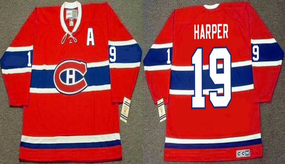 2019 Men Montreal Canadiens 19 Harper Red CCM NHL jerseys